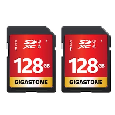 GIGASTONE 128GB SD Card 2Pack UHSI U1 Class 10 SDXC Memory Card High Speed Full HD Video Digital Camera Full Size SD Card