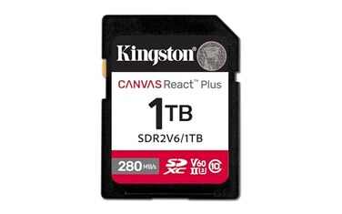 Kingston 1TB Canvas React Plus SD Card Up to 280MBs High Performance Photography Class 10 UHSII U3 V60 SDR2V61TB