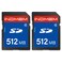 elecacc SD Card 512MB 2 Pack Class 4 Flash Memory Cards MLC Stanard Secure Digital Cards 512MB2pc