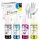 NGOODIEZ Eco Solvent Ink AutoFill Water Based Ink Conversion Kit Refill Ink for Epson EcoTank Workforce Printers Ideal for HTV Vinyl Stickers Decals TShirts Mugs 1B1C1M1Y 4x70ml
