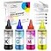 NGOODIEZ Eco Solvent Ink Water Based Printer Ink Fast Drying Refill Ink Bottle for Epson EcoTank WF Series Printers Ideal for HTV Vinyl Stickers Decals TShirts Mugs 1B1C1Y1M 400ml