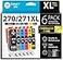 Smart Ink Compatible Ink Cartridges Replacement for Canon Pixma PGI270XL PGI 270 XL CLI271XL CLI 271 6 Pack Combo for Canon TS9020 TS8020 MG7720 1 PGBK 1 BlackGrayCyanMagentaYellow