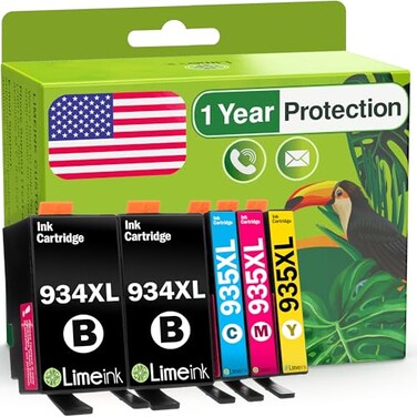 Limeink Compatible Ink Cartridges Replacement for HP 934 and 935 Ink Cartridges Combo Pack for HP 934xl for Printers 935 Combo Pack XL Officejet Pro 6830 5pk