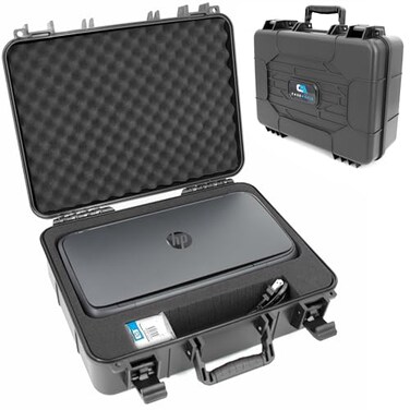 CASEMATIX Portable Printer Carry Case Compatible with HP Officejet 250 Wireless Mobile Printer Ink Cartridges and Power Cable