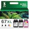 Ubinki 67XL Ink Cartridges BlackColor Combo Pack Replacement for HP Ink 67 XL HP67 HP67XL for2700 4155e 2755e 2734e 4100 2700e 4100e 6400 2752 2752e 4152e 6455e 6055e 2742e 6000 6055 6458e Printer 3 P