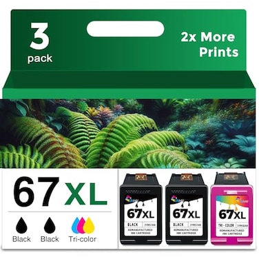 Ubinki 67XL Ink Cartridges BlackColor Combo Pack Replacement for HP Ink 67 XL HP67 HP67XL for2700 4155e 2755e 2734e 4100 2700e 4100e 6400 2752 2752e 4152e 6455e 6055e 2742e 6000 6055 6458e Printer 3 P