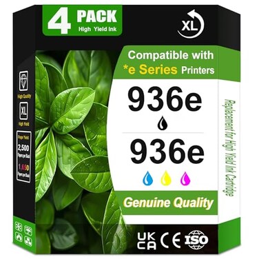 ASANSH 4 Pack 936 936e High Yield Ink Cartridge Use for OfficeJet 9122e OfficeJet Pro 9110b 9125e 9128e 9130b 9135e OfficeJet Pro Wide Format 9730e Printers 4S6V6LN 4S6V3LN 4S6V4LN 4S6V5LN