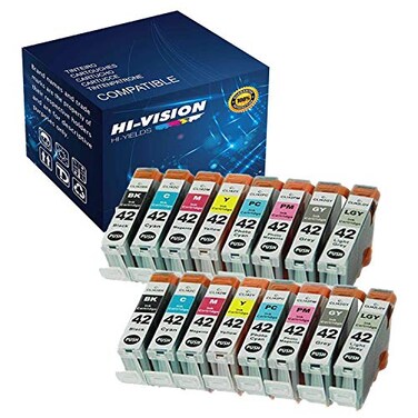 HI-VISION HI-YIELDS HIVISION HIYIELDS Compatible Ink Cartridge Replacement for CLI42 CLI42 Black Cyan Yellow Magenta Photo Cyan Photo Magenta Gray Light Gray 16 Pack