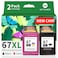 MYTONER 67XL HP Printer Ink Replacement for HP Ink 67 BlackColor Combo Pack HP 67XL for DeskJet 6055e 2755e 2855e 2800e 4155e 2700e 2700 Envy 6000 6400 Envy Pro 6458 Printer Ink HP 67 2 Pack