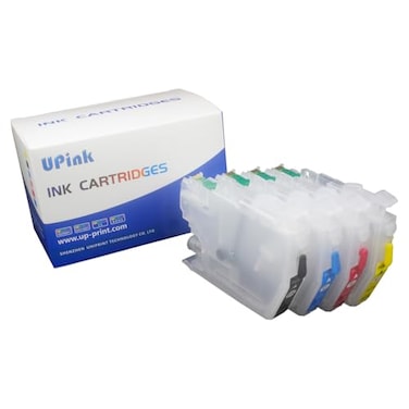 UPink Lc401 Lc401XL High Yield Empty Refillable Ink Cartridge Compatible for Brother MFCJ1010DW MFCJ1012DW MFCJ1170DW Printer 4 Pack