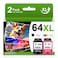 PikBey 64XL Black and Color Ink Cartridge Combo Pack Replacement for HP 64 64XL Printer Ink Works with Envy Photo 7855 7858 7155 7800 6255 7100 Inspire 7900e Series 7200e 7255e 7955e Printers 2Pack