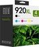 LOMENTICS 920XL High Yield Ink Cartridges 4Pack BlackCyanMagentaYellow Compatible 920XL 920 XL Ink Cartridges Replacement for HP 920XL 920 Ink Work with Officejet 6000 6500 6500A 7000 7500 7500A Print