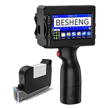BESHENG Handheld Inkjet Printer Gun PT3000 Printing Height 00805Inch Inkjet Coder with Original FastDrying Ink for Text QRCodeBarcodeBatch NumberLabelImageDate Printer with Touch Screen