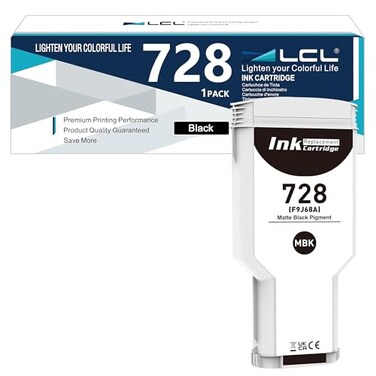 LCL 728 Ink Cartridge Matte Black 300ml F9J68A Replacement for HP 728 Ink Cartridge for DesignJet T830 MFP T730 Large Format Plotter Printer 1Pack
