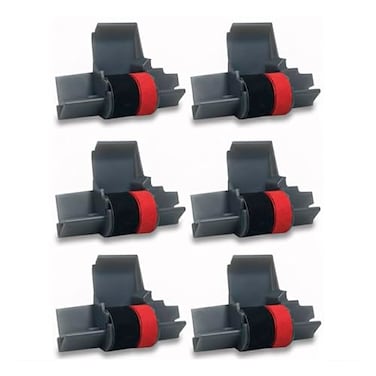 Swartz Ink IR40T x 6 Pack Black and Red Ink Roller Ribbon Cartridge Replacement IR40TCompatible with Canon P23DH V Casio HR100TM HR150TM Sharp EL1750V EL1801V Citizen CP13 Calculator 6 Pack
