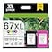 JANMORE 67XL Printer Ink Cartridge High Yield Replacement for HP Ink 67 XL for HP DeskJet 1255 2755 2722 2700e Plus 4152 4155 Envy 6052 Pro 6052 6455 1 Black 1 Color