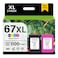 JANMORE 67XL Printer Ink Cartridge High Yield Replacement for HP Ink 67 XL for HP DeskJet 1255 2755 2722 2700e Plus 4152 4155 Envy 6052 Pro 6052 6455 1 Black 1 Color