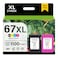 JANMORE 67XL Printer Ink Cartridge High Yield Replacement for HP Ink 67 XL for HP DeskJet 1255 2755 2722 2700e Plus 4152 4155 Envy 6052 Pro 6052 6455 1 Black 1 Color