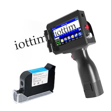 iottim Upgrade Handheld Inkjet Printer Ink Jet Printer for Text QRCode Barcode Date Time Logo Batch Number Print on Metal Wood Glass Cloth Carton Plastic Handheld Inkjet Printer