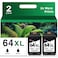 Ubinki 64XL Black Ink Cartridges Replacement for HP Ink 64 64XL Printer Ink 64 XL Black Work with 7855 7858 7800 7155 7100 6255 6252 7158 7164 7955e 7900e Tango Printers 2 Pack