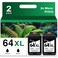 Ubinki 64XL Black Ink Cartridges Replacement for HP Ink 64 64XL Printer Ink 64 XL Black Work with 7855 7858 7800 7155 7100 6255 6252 7158 7164 7955e 7900e Tango Printers 2 Pack
