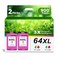 Ankink 64XL Ink Cartridges Replacement for HP 64 Ink XL Color 2Pack HP64 HP64xl use with 7858 7855 7120 7155 7158 7164 6255 6252 6232 Envy Inspire 7955e Tango X Printers
