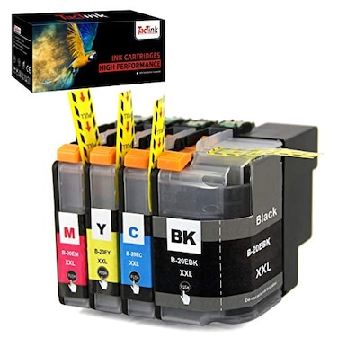 TacTink Compatible LC20e Ink Cartridges Replacement for Brother LC20E XXL Super High Yield for MFCJ775dw MFCJ5920DW MFCJ985DW XL 1 Black 1 Cyan 1 Magenta 1 Yellow 4Pack