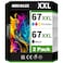 SHUOLEI 67XL BlackColor Ink Cartridges 2 Pack Replacement for HP DeskJet 2855e 4255e 4155 2755e 4110e 2720e 2722 Envy 6055e 6458e 6010e 6020e Envy Pro 6455e 6475 Printer HighYield Inkjet