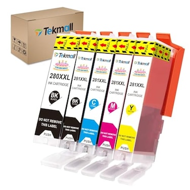 Tekmall PGI280XXL CLI281XXL 280XL 281XL Compatible Ink Cartridges Replacement for Canon Printer ts702 TR8620a