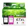 ANKINK Remanufactured 67XL Ink Cartridge Replacement for DeskJet Envy 2700 2700e 4100 6400 4155e 2755e 6000 2855e 2827e 2752e 4100e 6458 6455e 4152 6055e 6052e 4152e 2742e 6400e with V260501 Chips