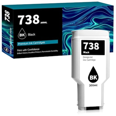 AOCAIINK 738 Ink Cartridges300ML Black 738XL DesignJet Ink Cartridge Replacement for HP DesignJet T850 DesignJet T950 Wide Format Printer 498N8A