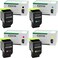 SANCTink C231HK0 C231HC0 C231HM0 C231HY0 High Yield Compatible Toner Cartridge Replacement for Lexmark C2325dw C2325 MC2325adw C2535dw C2425dw MC2425adw MC2640adwe Printer High Yield 4 Pack