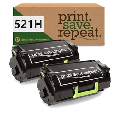 Print.Save.Repeat. PrintSaveRepeat Lexmark 521H 2Pack High Yield Remanufactured Toner Cartridges for MS710 MS711 MS810 MS811 MS812 50000 Pages