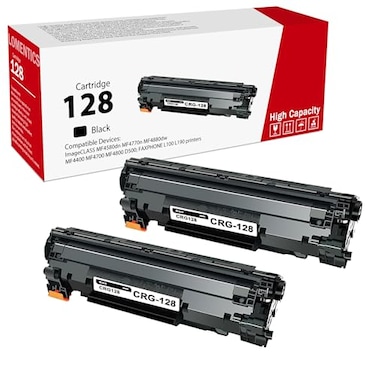 LOMENTICS 128 Black Toner Cartridge 2Pack CRG128 Toner Replacement for 128 Toner MF4450 MF4700 MF4800 D500 FAXPHONE L100 L190