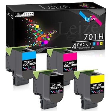 Leize Compatible CS310DN Toner Cartridge use for Lexmark CS310DN CS410DN CS310N CS310 CS510DE CS410N CS410DTN CS510DTE Printer Replacement for Lexmark 70C1HK0 70C1HC0 70C1HM0 70C1HY0 Ink KCMY4 Pack