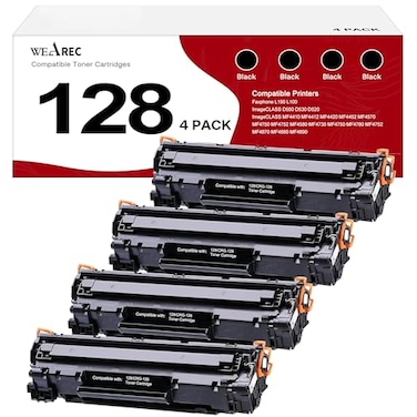 WEAREC Compatible Toner Cartridge Replacement for Canon 128 CRG128 Work with Faxphone L190 L100 ImageCLASS D550 D530 MF4410 MF4412 MF4420 MF4452 Printer4Pack