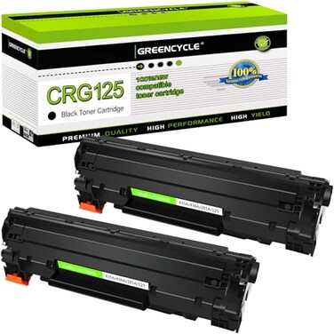 greencycle Compatible Toner Cartridge Replacement for Canon 125 CRG125 C125 3484B001AA to use with ImageClass LBP6030w LBP6000 ImageClass MF3010 Laser Printer Black 2 Pack