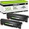 greencycle 2 PK Compatible CB435A 35A Black Laser Toner Cartridges Replacement for HP LaserJet P1005 P1006 P1007 P1008 P1009 Printer