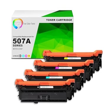 TCT 507A Toner Cartridge 4 Pack Compatible Replacement for HP 507A CE400A CE401A CE402A CE403A Works with HP LaserJet Enterprise M551 M575 Printers Black Cyan Magenta Yellow