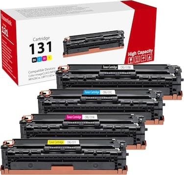 VASERINK HighYield 131 Toner Cartridges 4 Pack Black CyanMagenta Yellow Vsenk Compatible 131BK 131C 131M 131Y Toner Replacement for 131 Color imageCLASS ME8280CW ME624CW ME628Cw Printer
