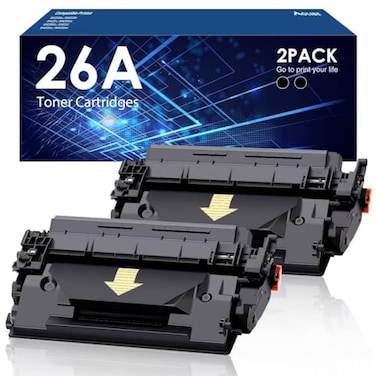 WOEBYAS 26A Toner Cartridge Black Compatible for HP 26A CF226X CF226A 26X use with HP LaserJet Pro MFP M426fdw M402 M402dn M402dne M402dw Printer 2 Pack