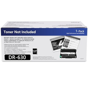 HIGCOR DR630 DR630 Drum Unit Not Toner Replacement for Brother DR 630 Drum TN660 TN630 for HLL2300D HLL2320D HLL2305W MFCL2700DW HLL2360DW HLL2380DW DCPL2540DW MFCL2720DW Printer Black 1Pack