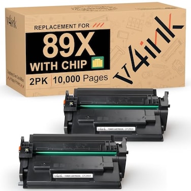 v4ink 89X Black HighYield Toner Cartridge 2 Pack Latest Upgraded Chip Compatible Replacement for HP 89X CF289X 89A CF289A use in HP M507n M507dn M507x M507dng MFP M528dn M528f M528c M528z Printer