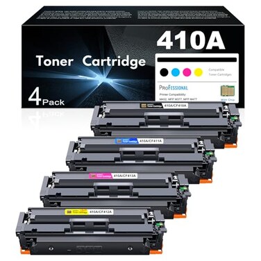 MANDBOY 410A Toner Cartridges 4 Pack High Yield Replacement for HP 410A 410X to Use with HP Color Pro MFP M477fnw M477fdw M477fdn M452dn M452dw M452nw Printer with Chip BCYM