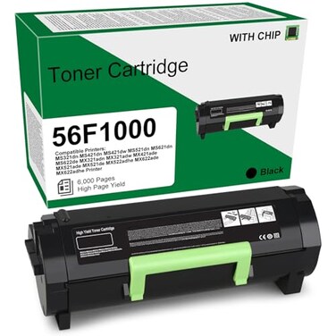 SAIBOYA High Yield 56F1000 Black Toner Cartridge Compatible with Lexmark MS321 MS421 MS521 MS621 MS622 MX321 MX421 MX521 MX522 MX622 Printers Black 6000 Pages