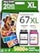 TOKYOINK 67XL Ink Cartridges Compatible for HP67 HP Ink 67 BlackColor Combo Pack for DeskJet 2855e 2827e 2800e 4255e 2755e 2700e 2852e 2700 4155e 2734e 4227e Envy 6000 6055e 6400 Printer