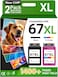 TOKYOINK 67XL Ink Cartridges Compatible for HP67 HP Ink 67 BlackColor Combo Pack for DeskJet 2855e 2827e 2800e 4255e 2755e 2700e 2852e 2700 4155e 2734e 4227e Envy 6000 6055e 6400 Printer
