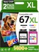 TOKYOINK 67XL Ink Cartridges Compatible for HP67 HP Ink 67 BlackColor Combo Pack for DeskJet 2855e 2827e 2800e 4255e 2755e 2700e 2852e 2700 4155e 2734e 4227e Envy 6000 6055e 6400 Printer