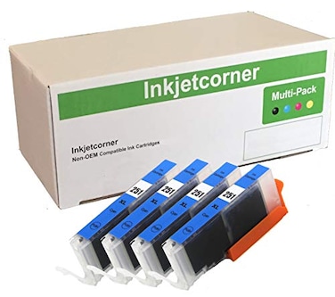 Inkjetcorner Compatible Ink Cartridge Replacement for CLI251XL CLI251 CLI251C for use with MX922 iX6820 iP8720 MX722 MG5620 MG5520 MG6620 MG6420 MG7120 MG7520 MG6320 Cyan 4Pack