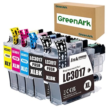 GREENARK Compatible Ink Cartridges Replacement for Brother LC3017XL LC3017XL BKCMY High Yield Color Ink 5Pack Work with Brother MFCJ6930DW MFCJ5330DW MFCJ6530DW MFCJ6730DW Printers